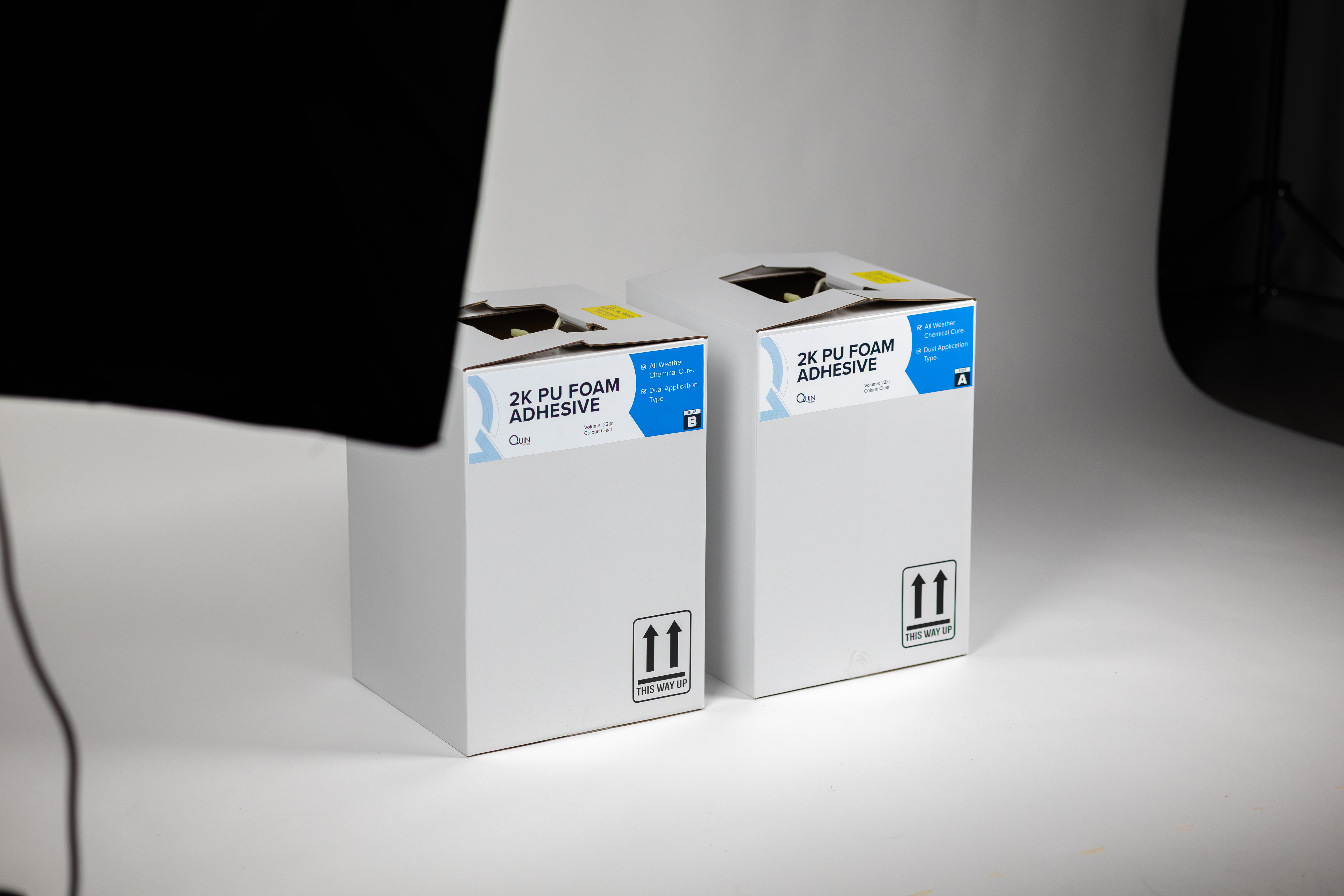 Quin Global technician in the adhesive development lab
